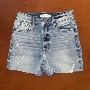 EUNINA Womens Snatched Denim Shorts | High Rise | Light Wash | Size 3 // 25 NWOT